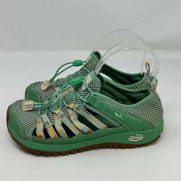 Chaco Kids' Waterproof Hiking Sandals Bright Green Size 4 Closed Toe Summer - Picture 6 of 15